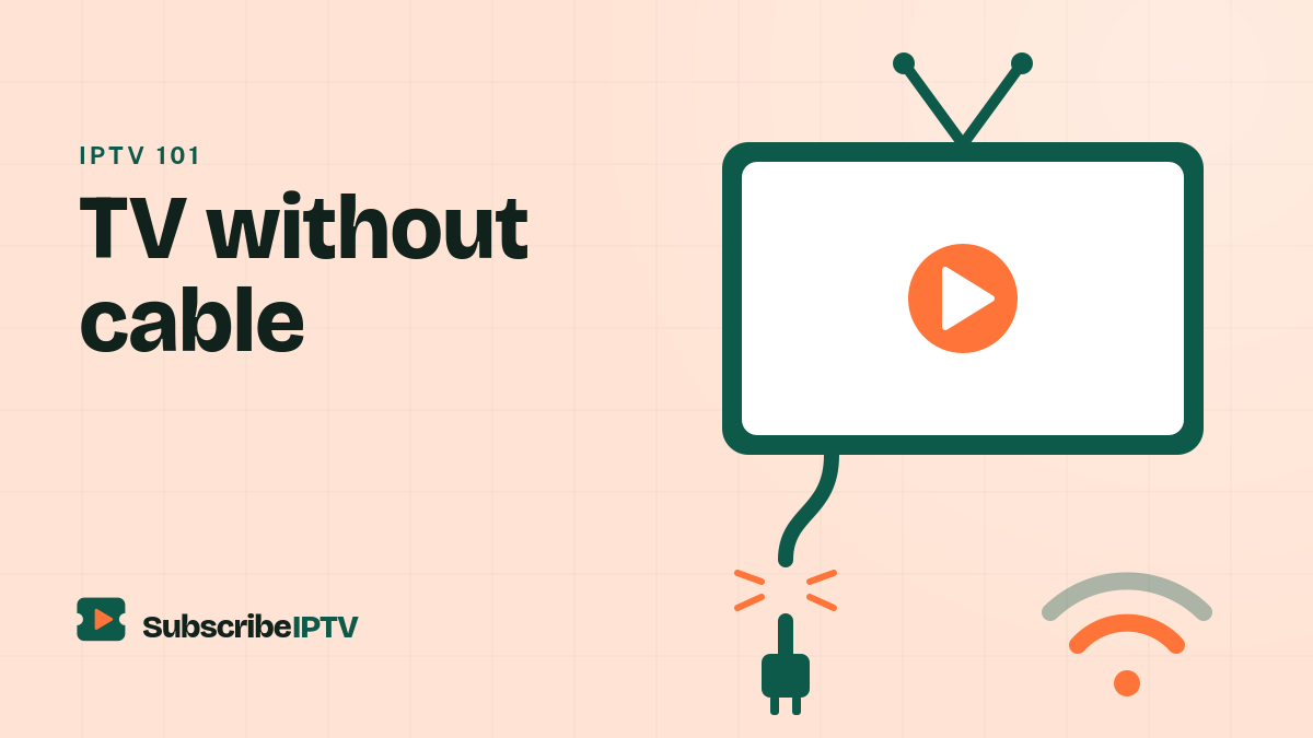 Illustration of a TV with an antenna and an unplugged cable, representing watching TV without cable